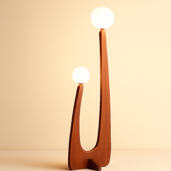Vero Wood & Glass Floor Lamp