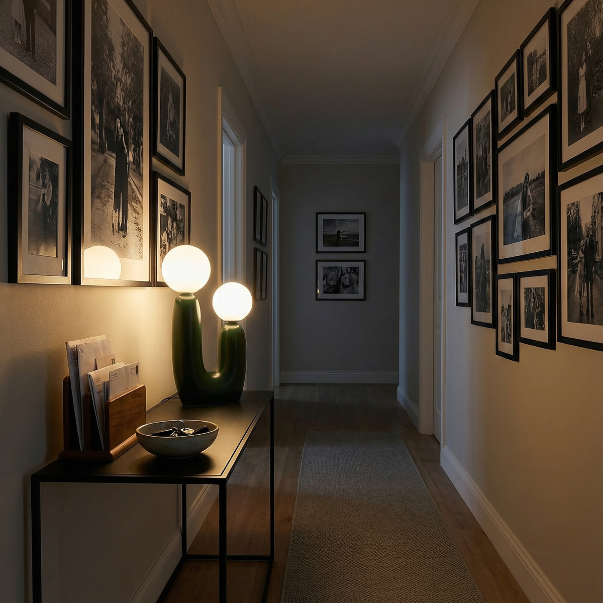Gray Table Lamp
