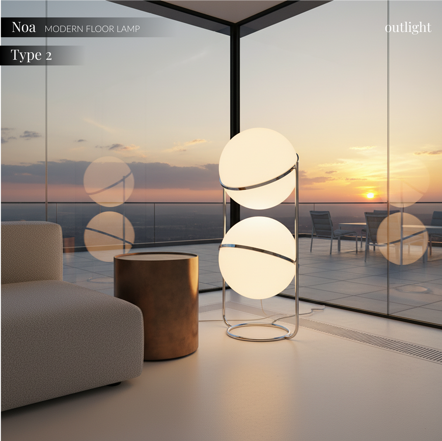 Noa Glass Globe Floor Lamp