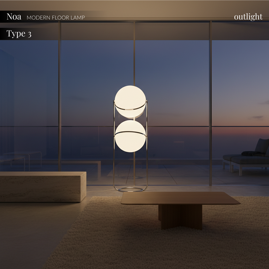 Noa Glass Globe Floor Lamp