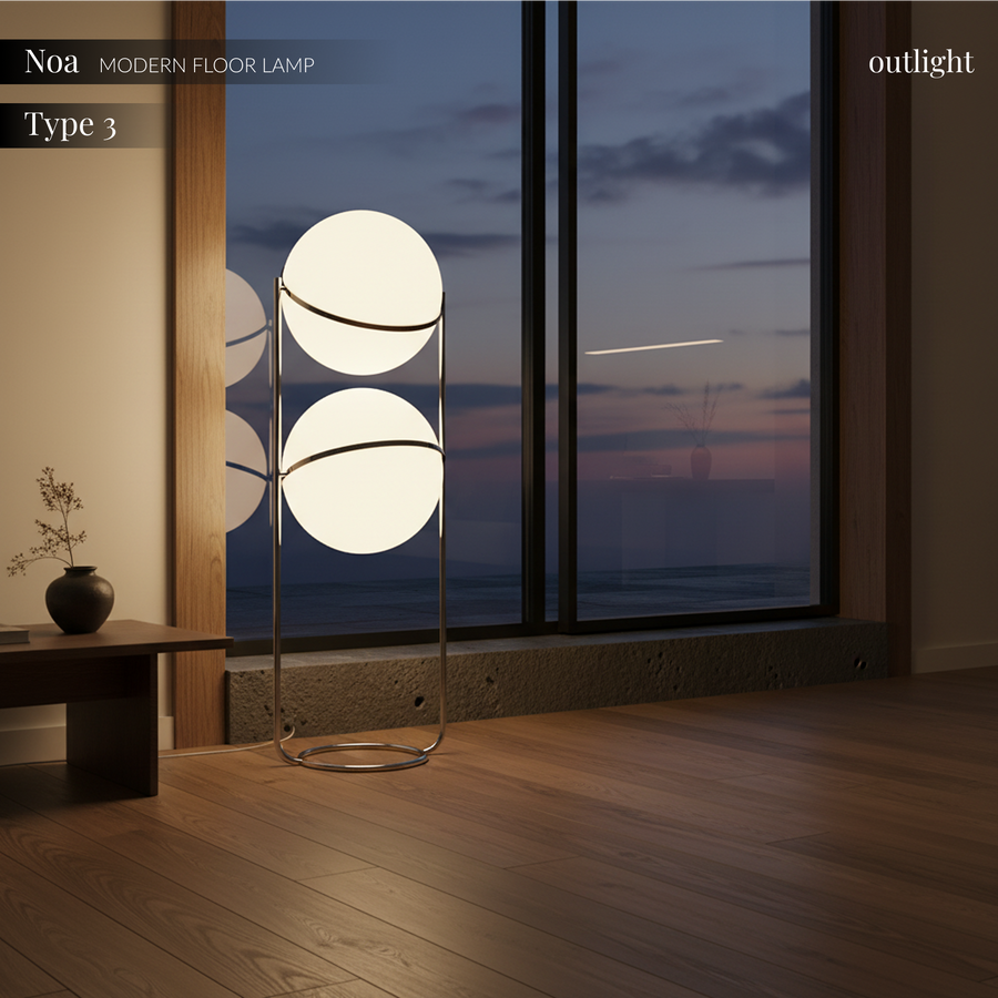 Noa Glass Globe Floor Lamp