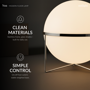 Noa Glass Globe Floor Lamp