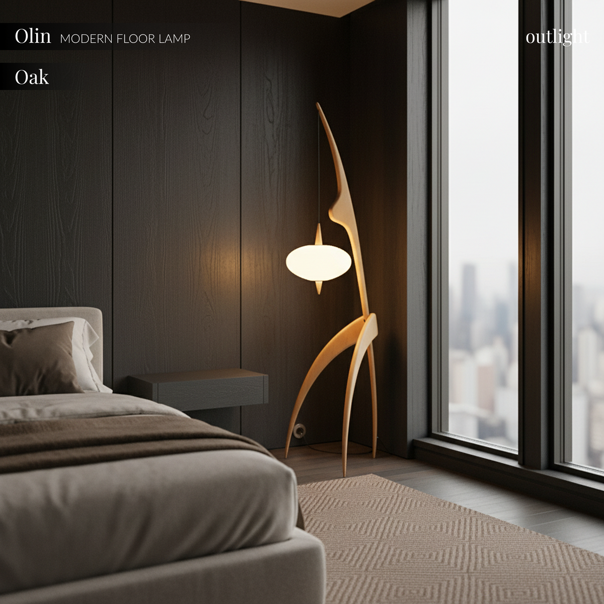 Olin Wooden Floor Lamp