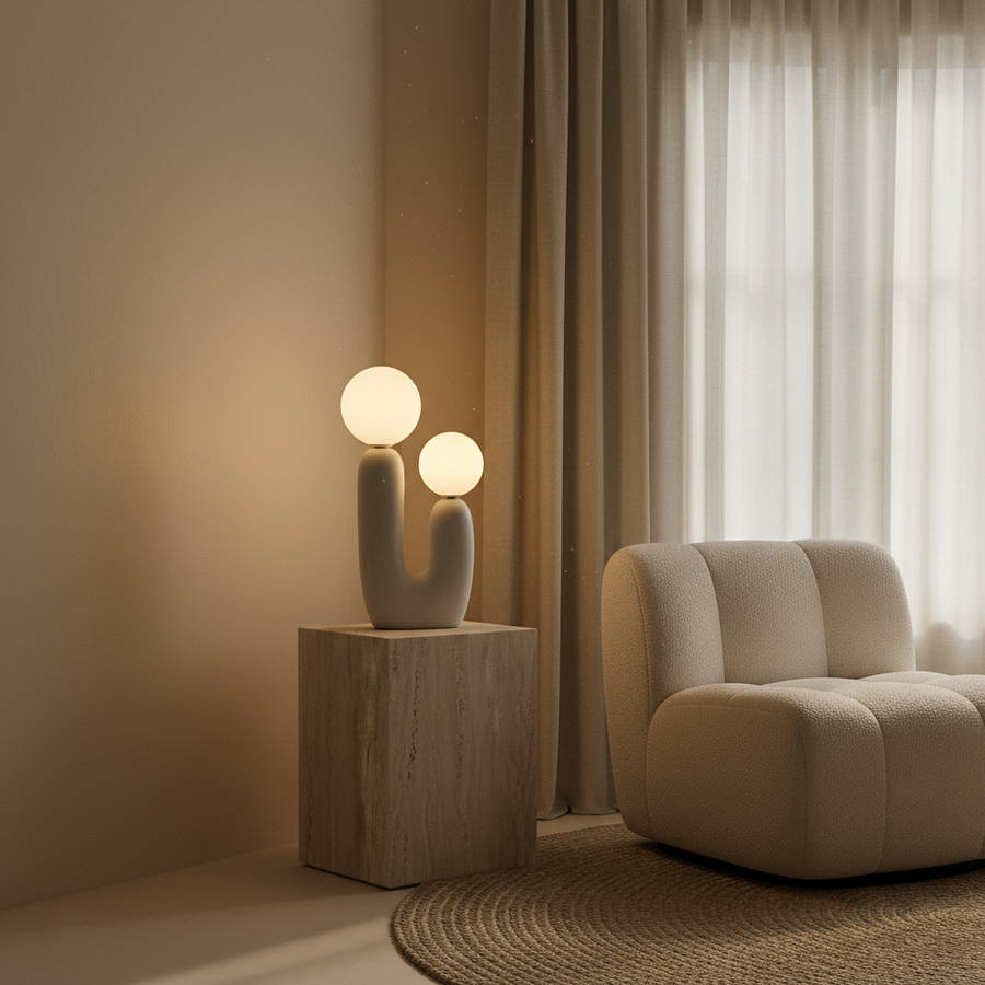 Gray Table Lamp