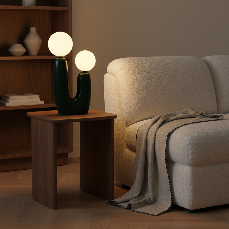 Gray Table Lamp