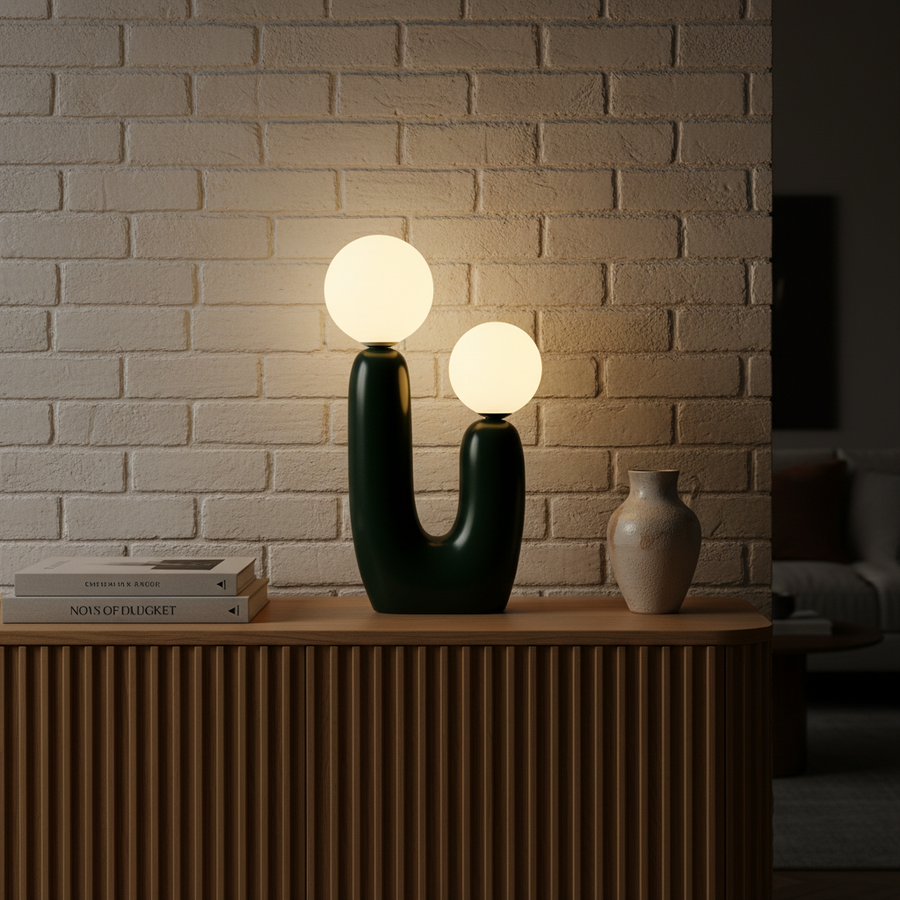 Gray Table Lamp