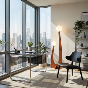 Vero Solid Wood & Glass Floor Lamp – Outlight