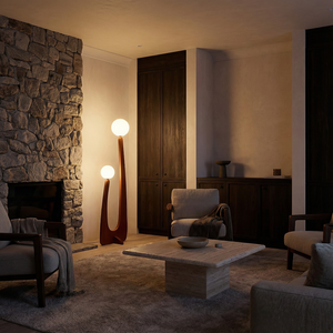 Vero Solid Wood & Glass Floor Lamp – Outlight