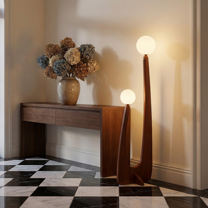 Vero Solid Wood & Glass Floor Lamp – Outlight